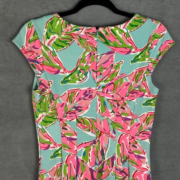 Lilly Pulitzer Dress Womens Small Pink Briella V Neck Tropical Preppy Beach - Picture 5 of 14